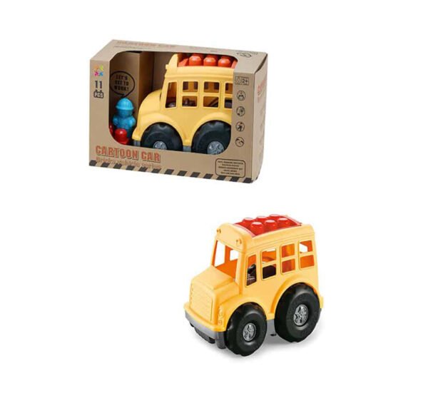 1111-Cartoon-Car-1 Eco Friendly Cartoon Car 6 Bricks Vehicle 11pcs
