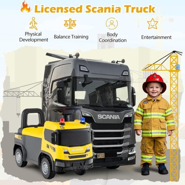 71EZ4f+LPLL._AC_SL1500_ Licensed Scania Kids Ride-On Truck – Yellow Push Along Car (18+ Months)