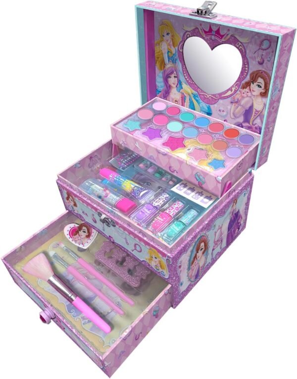 039301079064 Three Layer Princess Cosmetic Set Pretend Play Makeup Kit for Kids