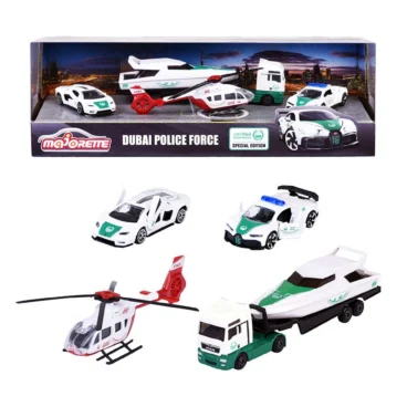 Majorette Dubai Police Force Pack Die Cast Toy Cars Set for Kids Collectible Vehicle Play Fun
