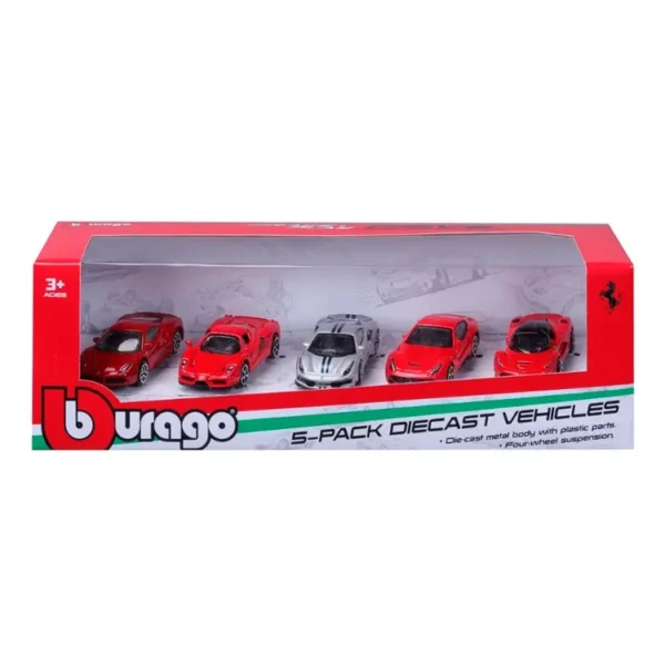 4893993561254 Ferrari 1 64 Drive 5 Pack Mini Die Cast Cars Set for Kids Collectible Vehicle Play Fun