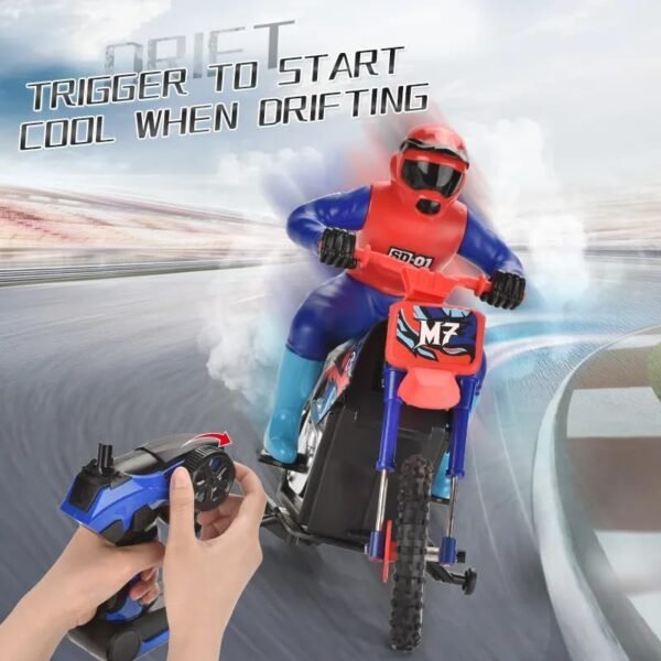 61MAG629vnL._AC_ Crazon 1:10 RC Motorcycle Toy Remote Control Lights Spray Fun Gift for Kids 6+