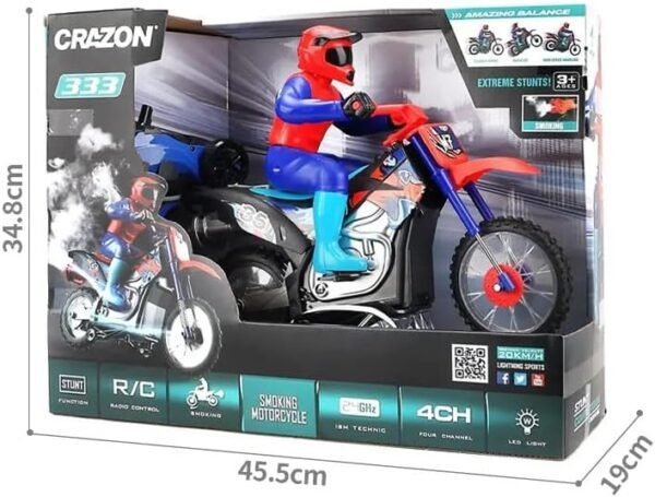 61UYKaTQSIL._AC_ Crazon 1:10 RC Motorcycle Toy Remote Control Lights Spray Fun Gift for Kids 6+
