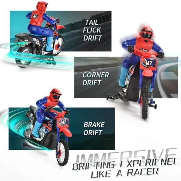 61c7CUSY0RL._AC_ Crazon 1:10 RC Motorcycle Toy Remote Control Lights Spray Fun Gift for Kids 6+