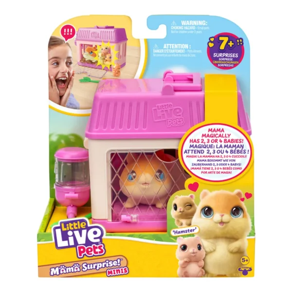 630996266267 Little Live Pets Mama Surprise Mini Hamster Playset for Kids – Interactive Surprise Baby Hamsters Toy