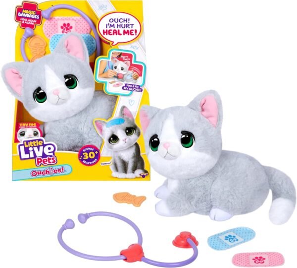 630996266816 Little Live Pets Ouchies Mittens Interactive Kitty Toy for Kids