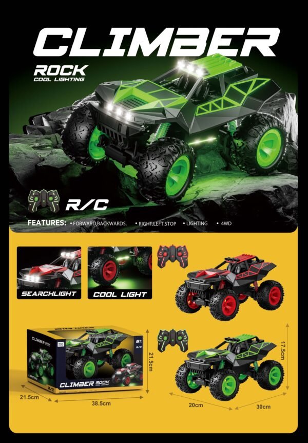 Neon Series RC Stunt Truck 1:12 - LED Lights, Metal Body, Steel Frame & Rechargeable Battery - Ages 6+