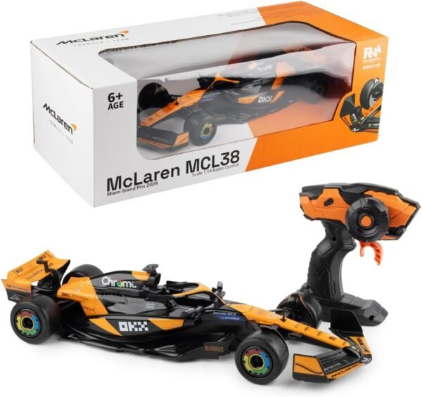 61ghVP7QCkL._AC_SL1080_ McLaren F1 RC Car Kids Toy MCL38 (1:14 Scale) – Officially Licensed Remote Control Racing Toy, 2.4GHz, Rechargeable, Age 3+