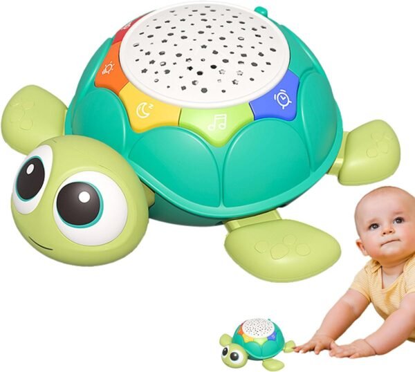 61px9o+5WML._AC_SL1500_ Light-Up Musical Crawling Turtle Toy with Projector – Colorful Baby Crawl & Balance Development Toy for 6–24 Months