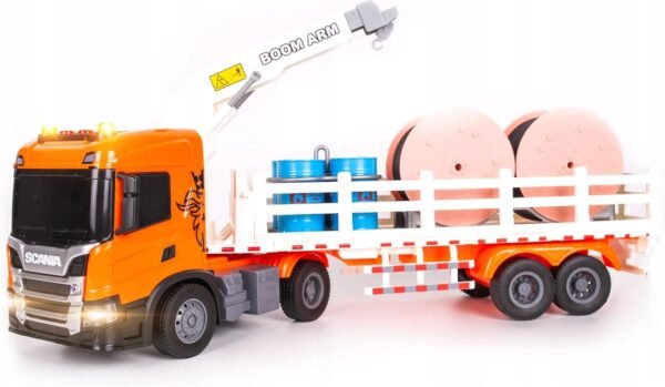 71mPU7wJFQL._AC_SL1500_ Licensed Scania 12-Inch Crane Truck Toy, Boom Arm Construction Vehicle with Lights & Sounds, Friction Powered, Ages 3+