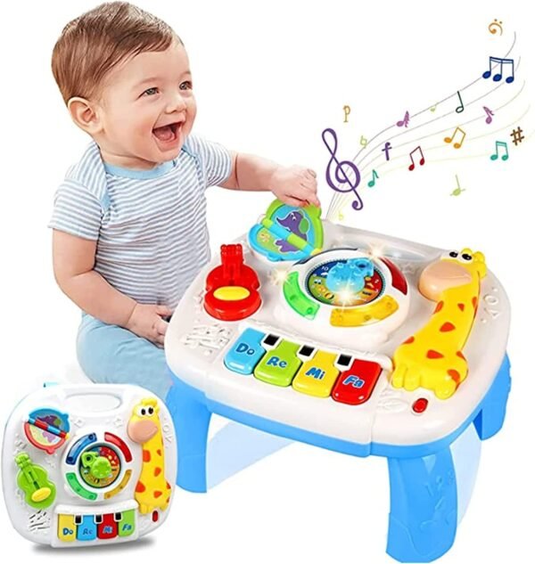 71r7UxV+abL._AC_SL1500_ Kids 2-in-1 Baby Activity Table Musical Learning Toy with Piano Keys, Colors & Shapes – Ages 6 Months+