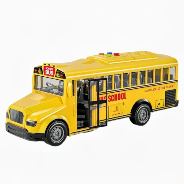 81UsptgzcjL._AC_SL1500_ School Bus Simulation Toy Vehicle 1:20 Scale with Inertia, Light & Sound Functions