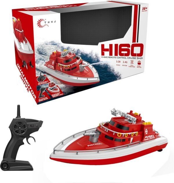 81kzGtTtJQL._AC_SL1500_ Ssccgym RC Fireboat Kids Toy (1:28 Scale) – 4-Channel Remote Control Rescue Boat, Water Spray Function, 15km/h, Age 14+