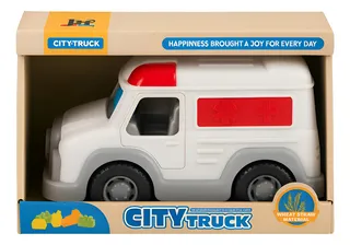 City Truck Ambulance Toy Vehicle Plastic Friction-Powered for Kids Age 3+