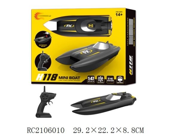 H027a993c3b6846769bcc2b262aae095aa RC Speed Boat Kids Toy – 2.4GHz Remote Control Racing Boat, Rechargeable Batteries, Pool & Lake Water Toy, Age 6+