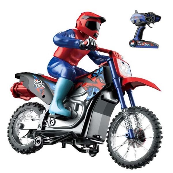 H0504829681e24f978b4b1c6cc6c16738J Crazon 1:10 RC Motorcycle Toy Remote Control Lights Spray Fun Gift for Kids 6+