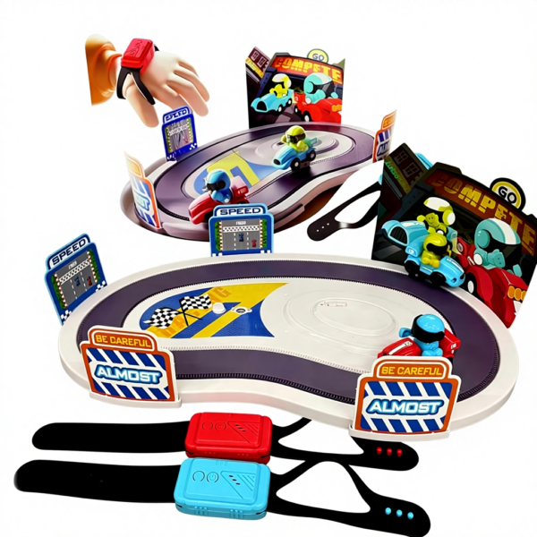 H73f1464f8342482b8ef215de7b932390I Dual Player Motion Sensing Racing Toy Wireless Remote Control Track Set with Wristbands for Kids