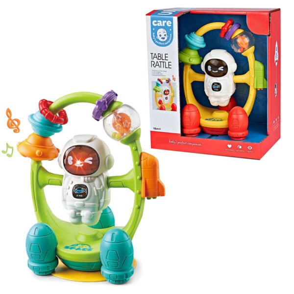 H7cc179e99a5e43d8838f6c1260db59443 Astronaut Interactive Baby Table Rattle Toy – Lights, Sounds & Rotating Design with Suction Base – Ages 6+ Months