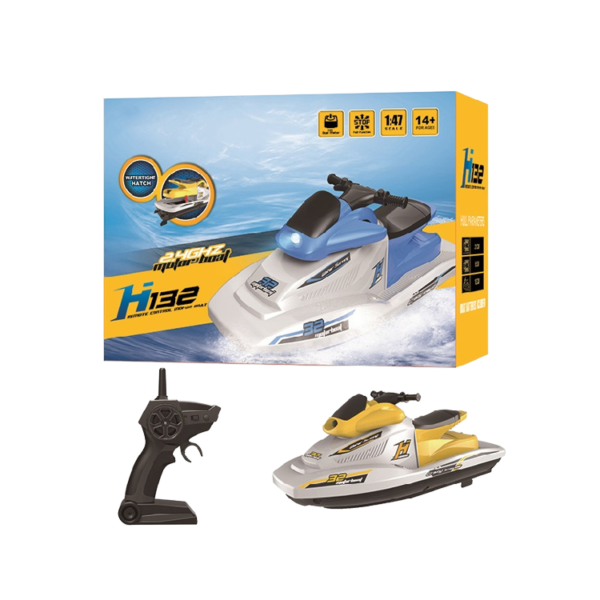 Hbd386683eea54cc59822977bd06c7b81W POCO DIVO RC Jet Ski Kids Toy 1:47 Scale, 2.4GHz Remote Control Speed Boat with LED Lights, Ages 6+