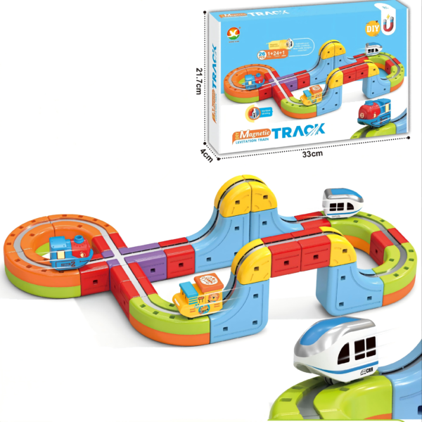 Hf0777f5af83b4b22b581ba9db2c2a5427 Magnetic Track Train Set for Kids Rail Cube Monorail DIY Electric STEM Toy 3+
