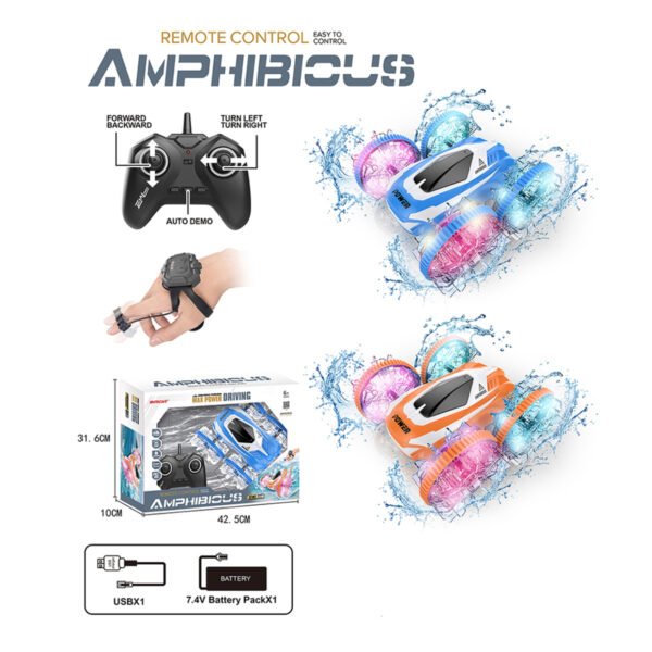 New Project - 2026-01-23T123824.378 Amphibious RC 4WD Stunt Car with Gesture Control Watch, LED Lights & Rechargeable Battery
