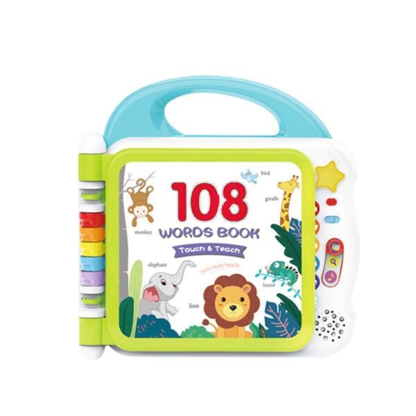 New Project (25) Kids Melody Touch And Teach Words Book Interactive Learning Toy With Sound Music Bluetooth Green color
