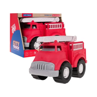 City Truck Fire Truck Toy with Rotating Ladder and Removable Side Ladders Age 1-5