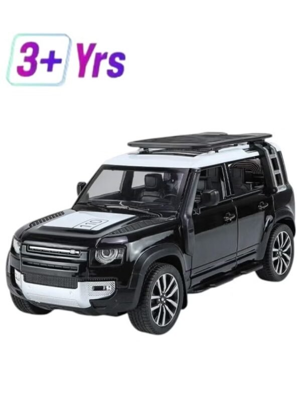 imgi_216_cf114d70-9ec2-4849-810e-22e4c940d992 Officially Licensed Land Rover Defender 110 Die-Cast Car 1:24 Scale Pull Back & Go, Lights & Sound, Explorer Pack Age 3+