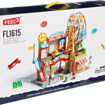 FEELO Children’s Ferris Wheel Wonderful Amusement Park Building Block Set – 194 Pieces (Age 3+)