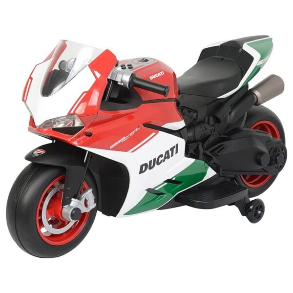 imgi_423_Ducati - Kids Electric Sport Bike - 12V - Red Ducati Electric Ride-On Sport Bike for Kids with Training Wheels, Lights & Sound for Ages 2-6