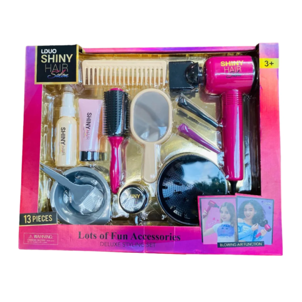 imgi_8_626015-2 Shiny Hair Salon Deluxe 13-Piece Kids Styling Set with Hairdryer for Ages 3+